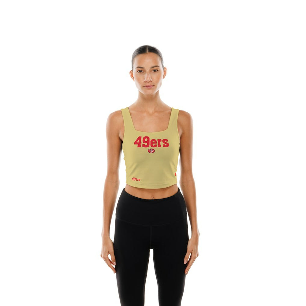 San Francisco 49ers New Era Women's Reversible Cropped Sport Classics Tank Top - Scarlet/Black for sale