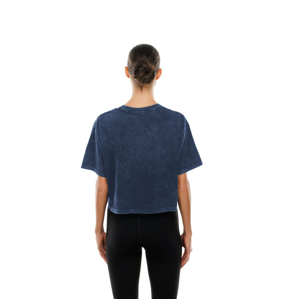 Dallas Cowboys New Era Women's Cropped Boxy Sport Classics Mineral Wash T-Shirt - Navy online