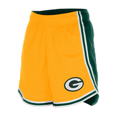 Green Bay Packers New Era Women's Sport Classics Mesh Shorts - Gold/Green on sale