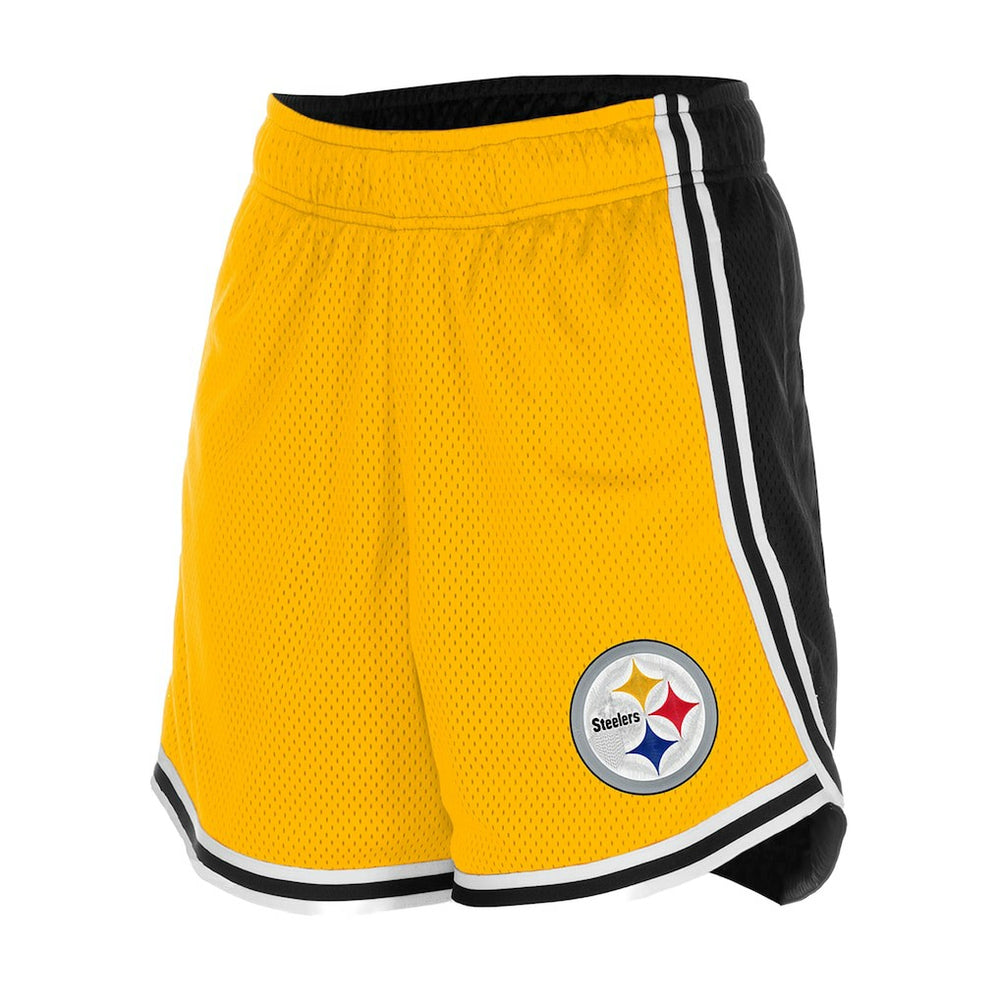 Pittsburgh Steelers New Era Women's Sport Classics Mesh Shorts - Gold/Black outlet