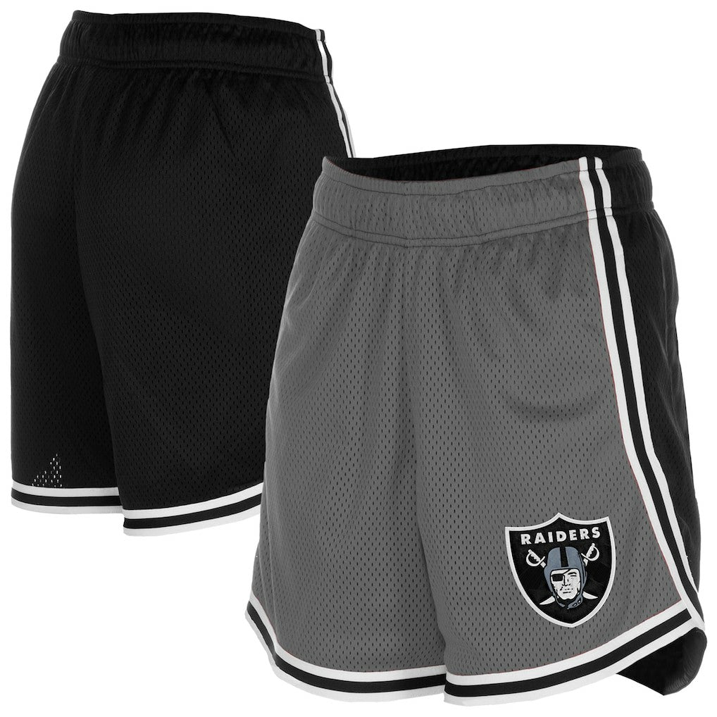 Las Vegas Raiders New Era Women's Sport Classics Mesh Shorts - Silver/Black sale
