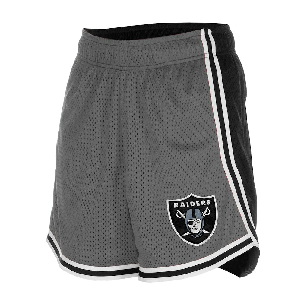 Las Vegas Raiders New Era Women's Sport Classics Mesh Shorts - Silver/Black sale