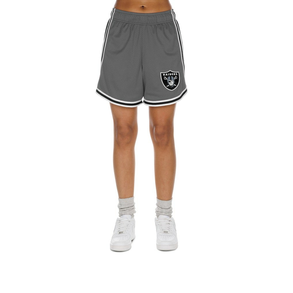 Las Vegas Raiders New Era Women's Sport Classics Mesh Shorts - Silver/Black sale