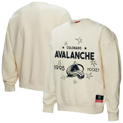 Colorado Avalanche Mitchell & Ness Women's Logo 3.0 Pullover Sweatshirt Cream