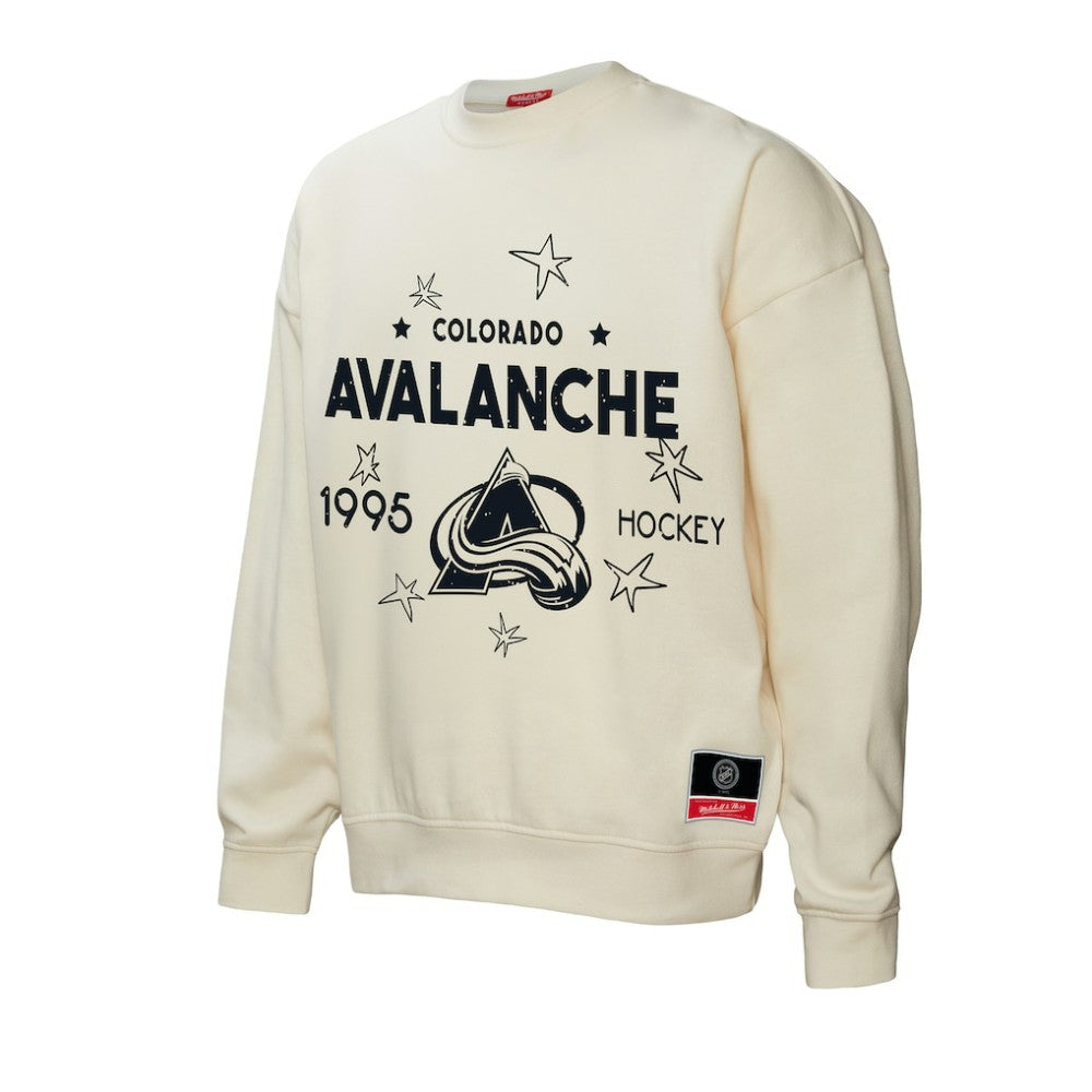 Colorado Avalanche Mitchell & Ness Women's Logo 3.0 Pullover Sweatshirt Cream