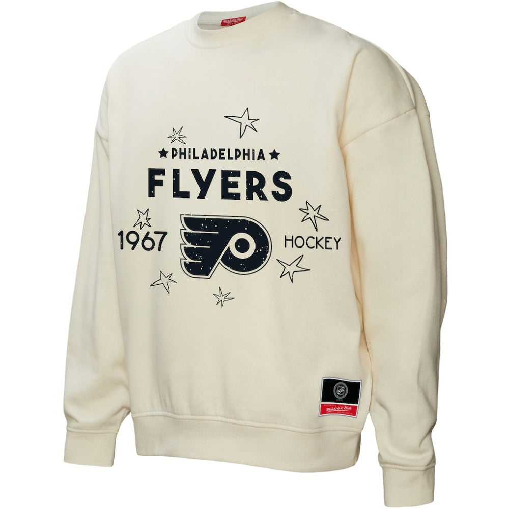 Philadelphia Flyers Mitchell & Ness Women's Logo 3.0 Pullover Sweatshirt Cream