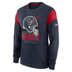 Houston Texans Rewind Playback Helmet Long Sleeve T-Shirt - Heather Navy | Nike for sale