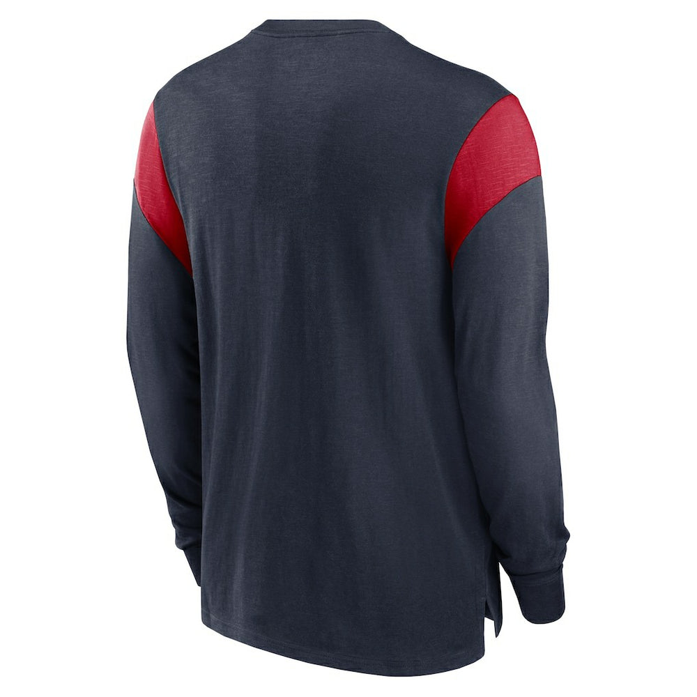 Houston Texans Rewind Playback Helmet Long Sleeve T-Shirt - Heather Navy | Nike for sale