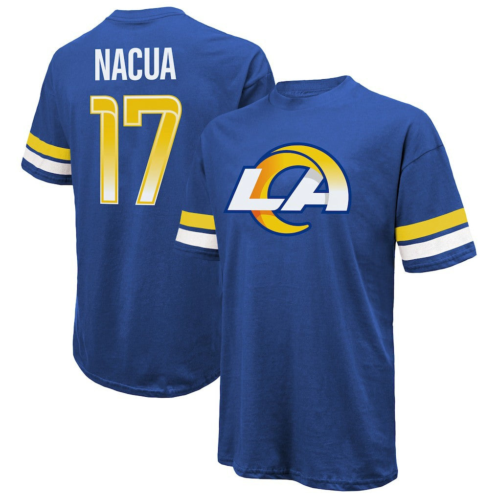 Puka Nacua Los Angeles Rams Majestic Threads Name & Number Oversized Fit T-Shirt - Royal cheap