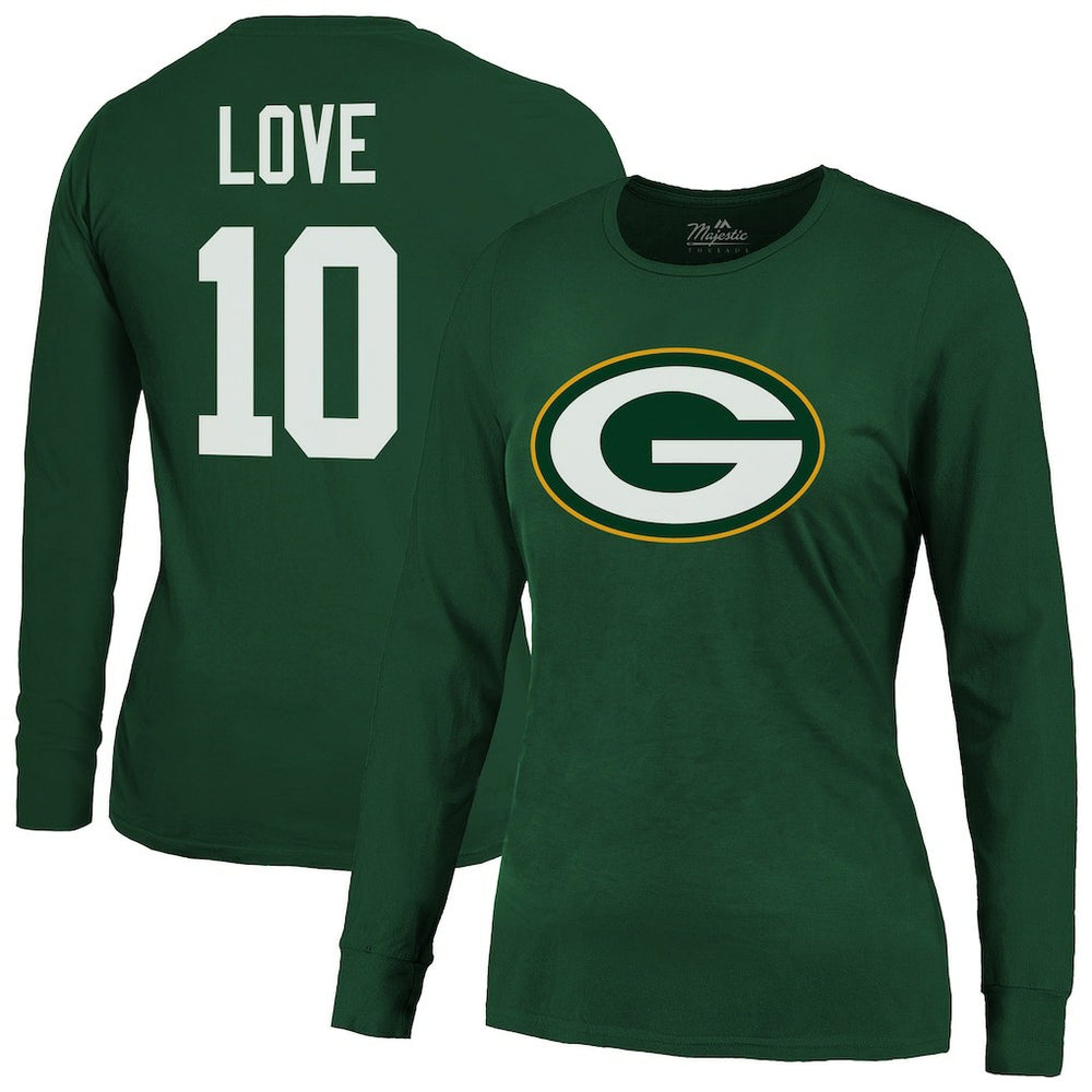 Jordan Love Green Bay Packers Majestic Threads Women's Name & Number Long Sleeve T-Shirt - Green online