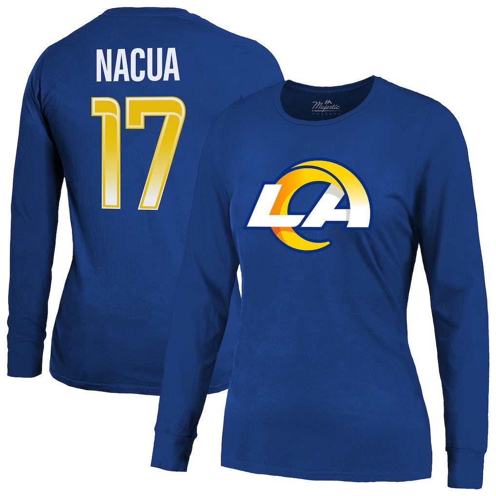 Puka Nacua Los Angeles Rams Majestic Threads Women's Player Name & Number Long Sleeve T-Shirt - Royal sale