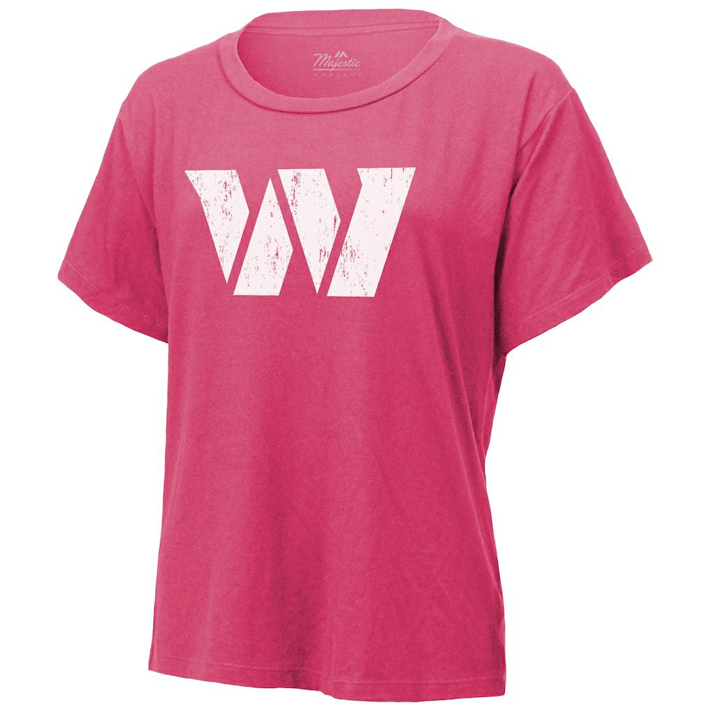 Jayden Daniels Washington Commanders Majestic Threads Women's Name & Number T-Shirt - Pink outlet