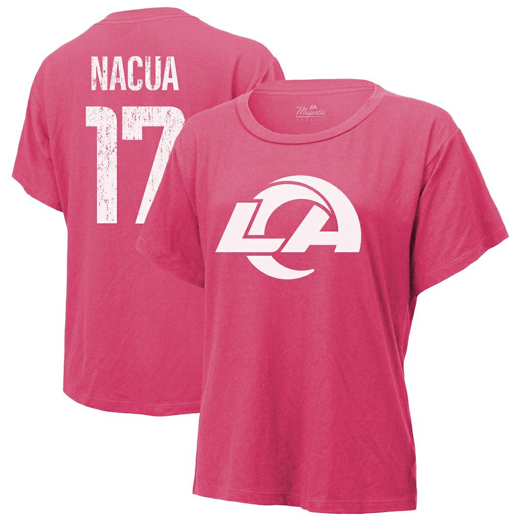 Puka Nacua Los Angeles Rams Majestic Threads Women's Name & Number T-Shirt - Pink discount