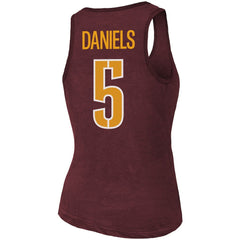 Jayden Daniels Washington Commanders Majestic Threads Women's Name & Number Tri-Blend Scoop Neck Tank Top - Burgundy discount