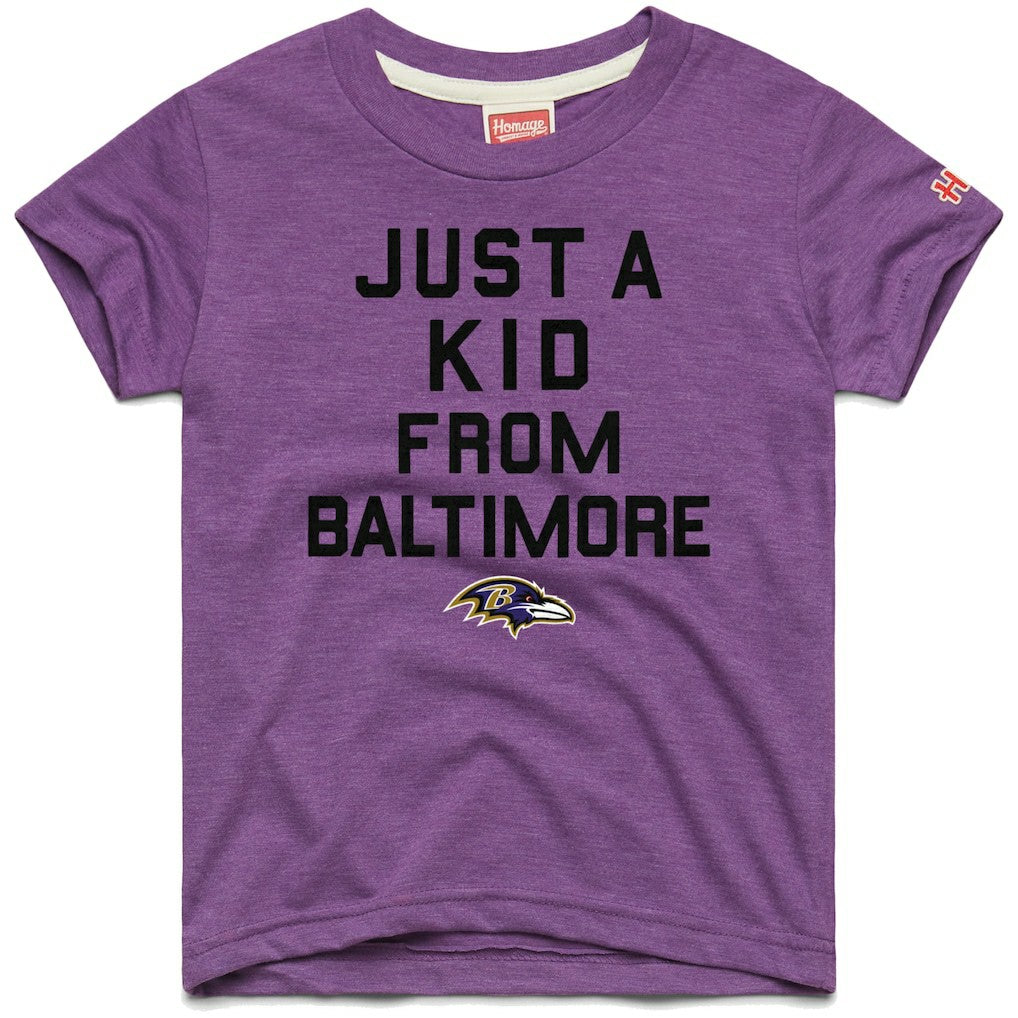 Baltimore Ravens Homage Youth Just a Kid Tri-Blend T-Shirt - Purple cheap