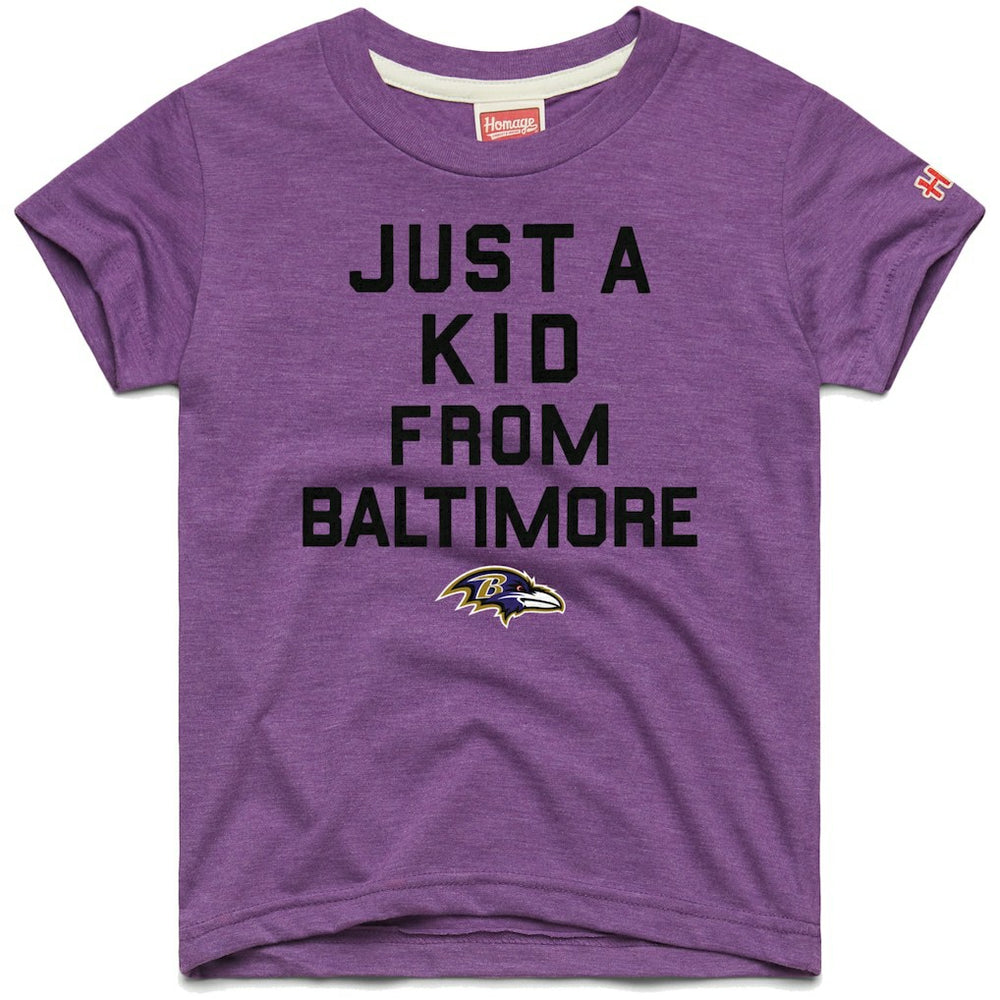 Baltimore Ravens Homage Youth Just a Kid Tri-Blend T-Shirt - Purple cheap