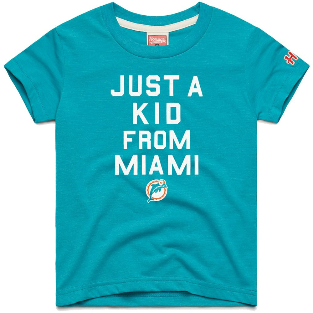 Miami Dolphins Homage Youth Just a Kid Tri-Blend T-Shirt - Aqua discount