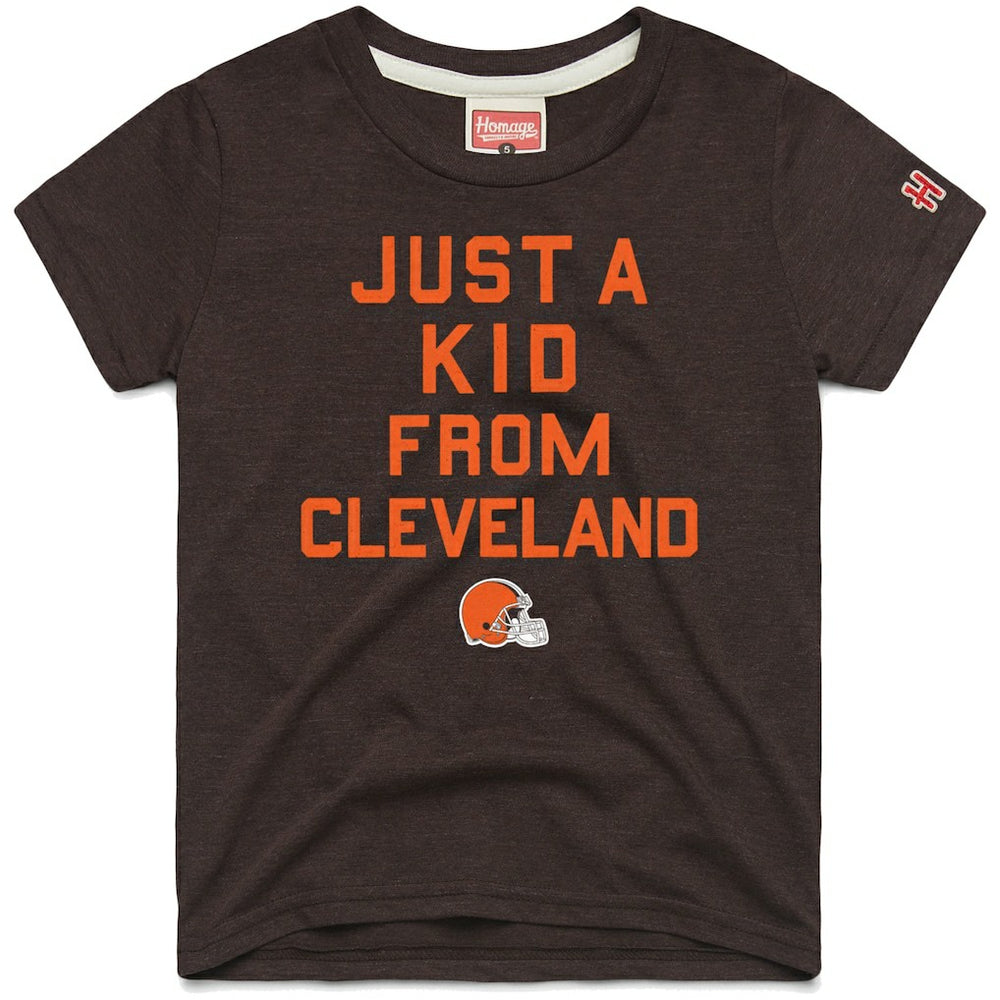 Cleveland Browns Homage Youth Just a Kid Tri-Blend T-Shirt - Brown discount