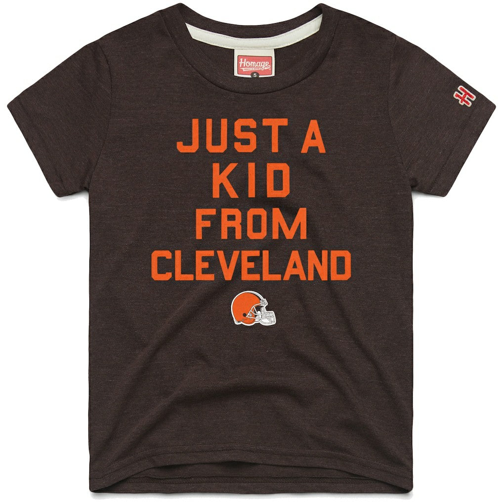 Cleveland Browns Homage Youth Just a Kid Tri-Blend T-Shirt - Brown discount