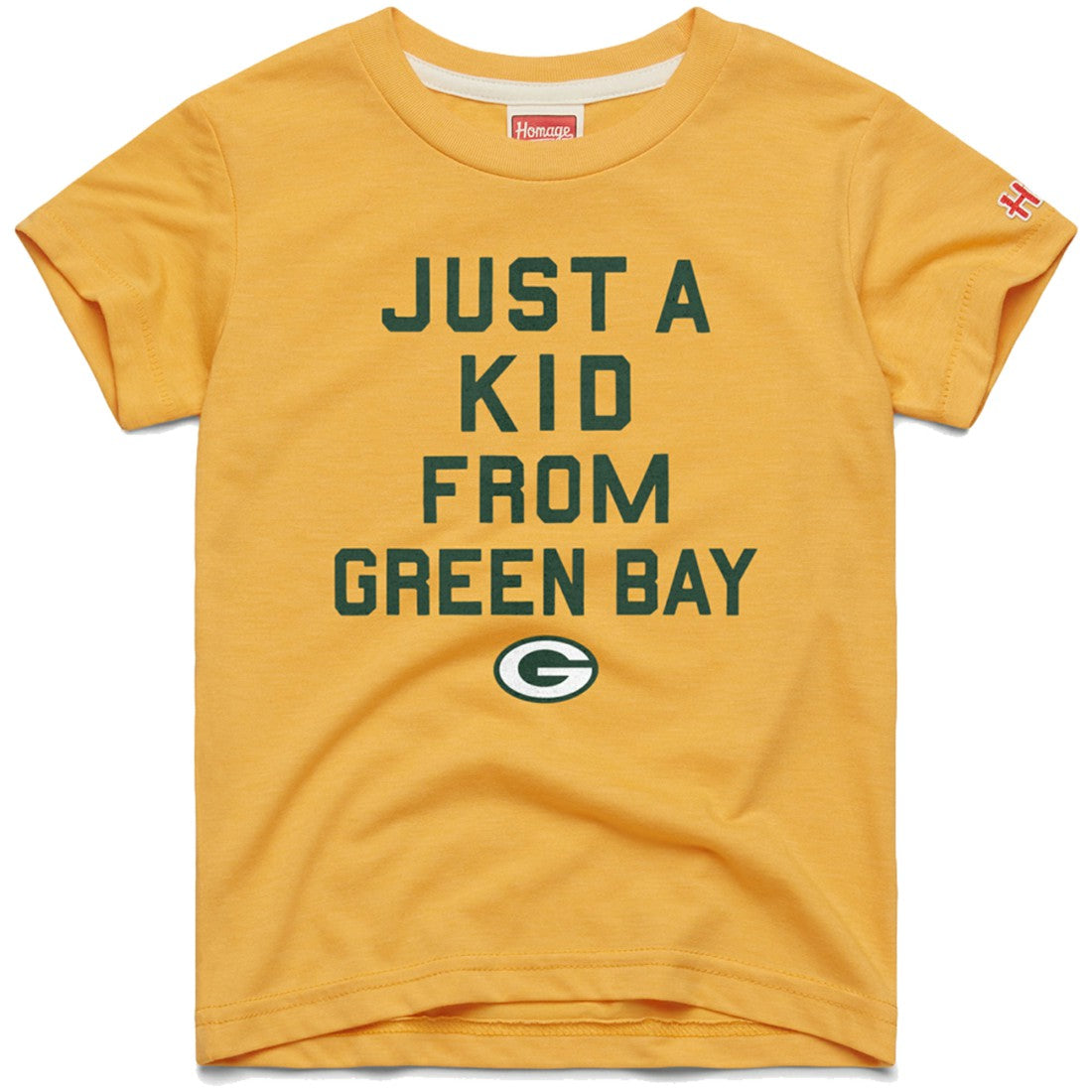 Green Bay Packers Homage Youth Just a Kid Tri-Blend T-Shirt - Gold online