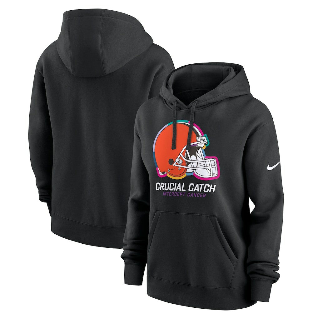 Cleveland Browns Women's 2024 NFL Crucial Catch Club Pullover Hoodie - Black | Nike sale