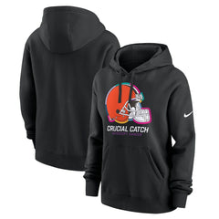 Cleveland Browns Women's 2024 NFL Crucial Catch Club Pullover Hoodie - Black | Nike sale