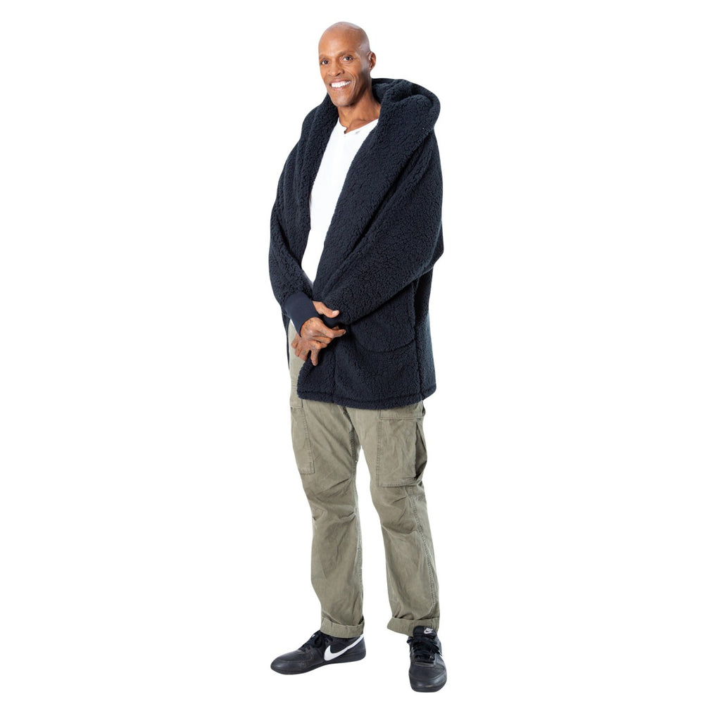 The Best Lounger in the World By Jill Martin Toronto Raptors Unisex Black Oversized Open-Front Hoodie Sweater sale