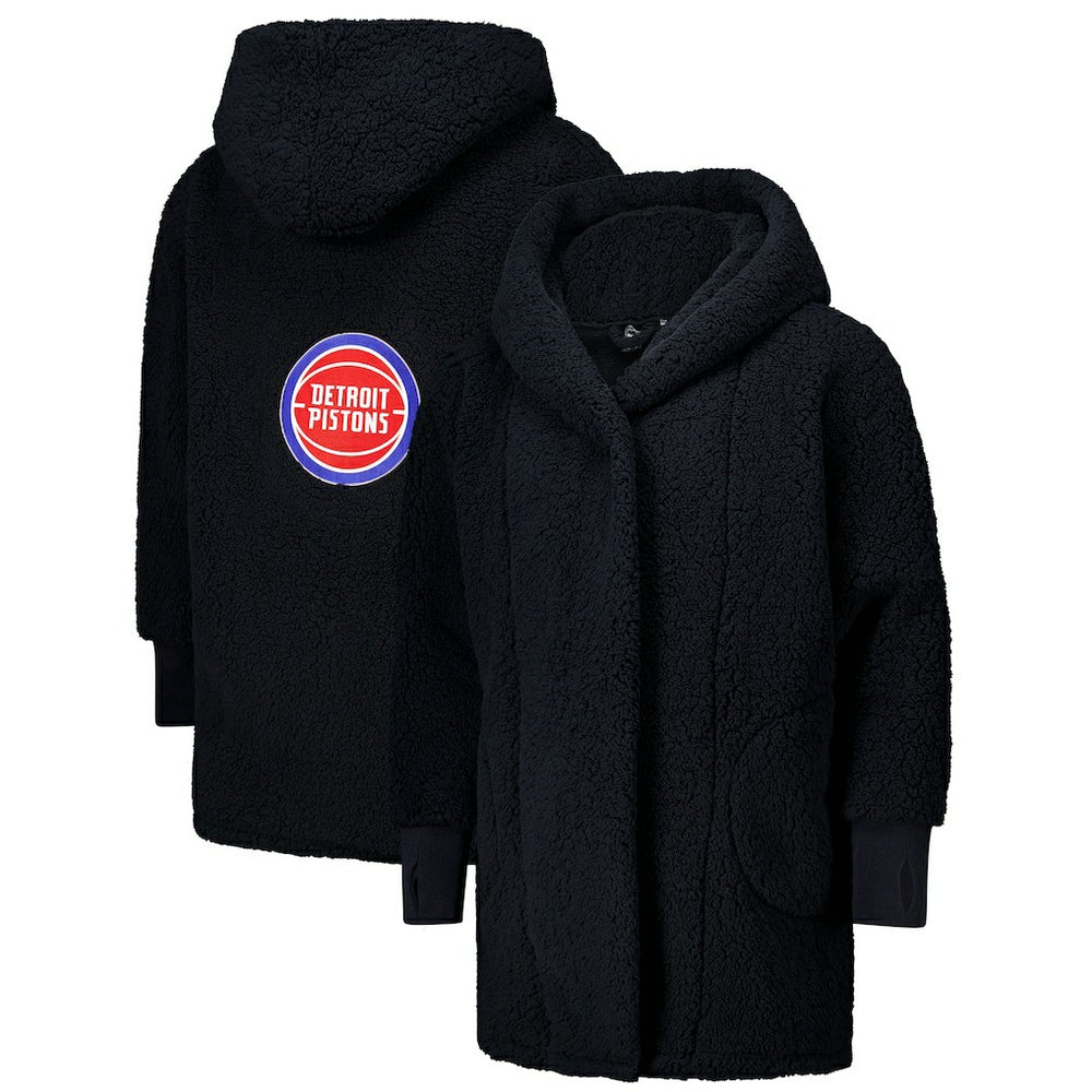 The Best Lounger in the World By Jill Martin Detroit Pistons Unisex Black Oversized Open-Front Hoodie Sweater cheap