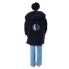 The Best Lounger in the World By Jill Martin Dallas Mavericks Unisex Black Oversized Open-Front Hoodie Sweater outlet