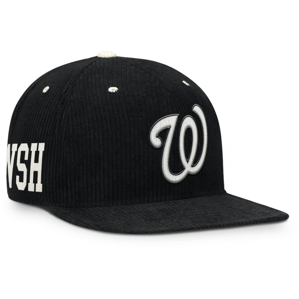 Washington Nationals Pro Corduroy Structured Snapback Hat - Black | Nike