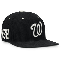 Washington Nationals Pro Corduroy Structured Snapback Hat - Black | Nike