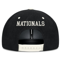 Washington Nationals Pro Corduroy Structured Snapback Hat - Black | Nike