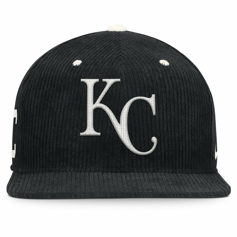 Kansas City Royals Pro Corduroy Structured Snapback Hat - Black | Nike