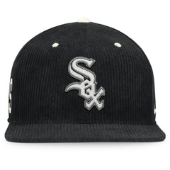Chicago White Sox Pro Corduroy Structured Snapback Hat - Black | Nike