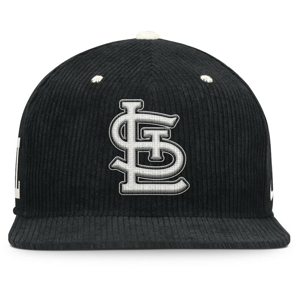 St. Louis Cardinals Pro Corduroy Structured Snapback Hat - Black | Nike