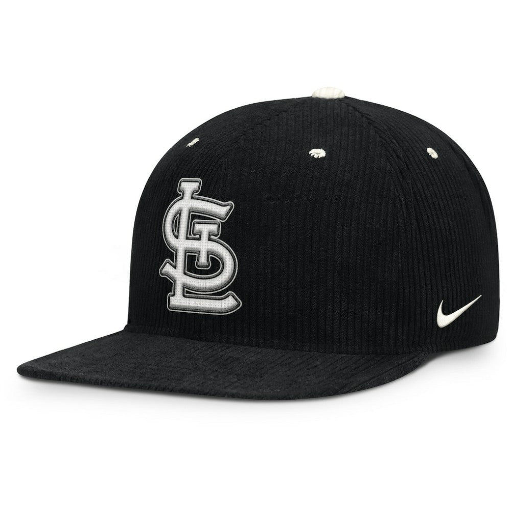 St. Louis Cardinals Pro Corduroy Structured Snapback Hat - Black | Nike