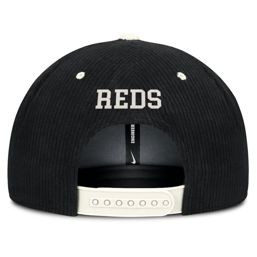 Cincinnati Reds Pro Corduroy Structured Snapback Hat - Black | Nike
