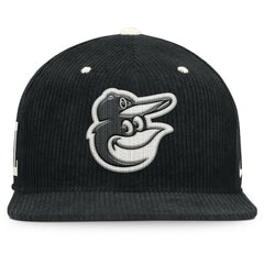 Baltimore Orioles Pro Corduroy Structured Snapback Hat - Black | Nike