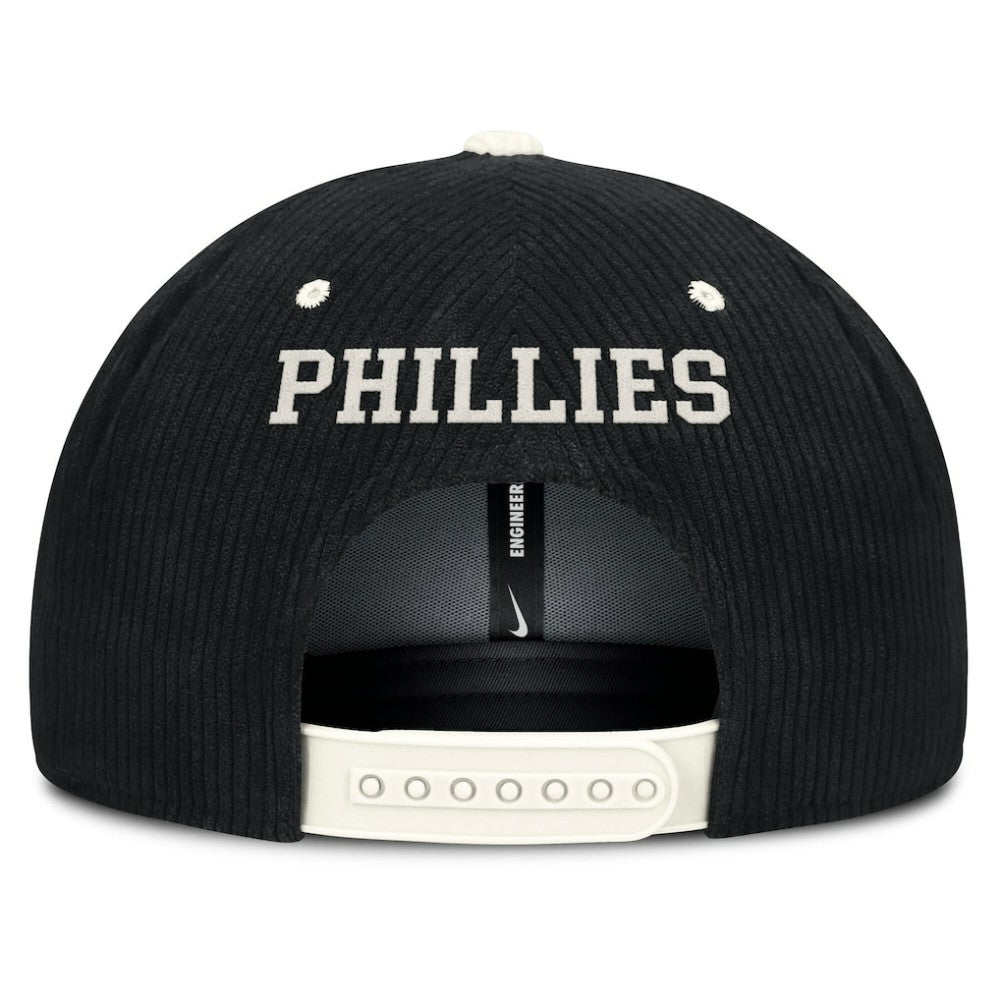 Philadelphia Phillies Pro Corduroy Structured Snapback Hat - Black | Nike