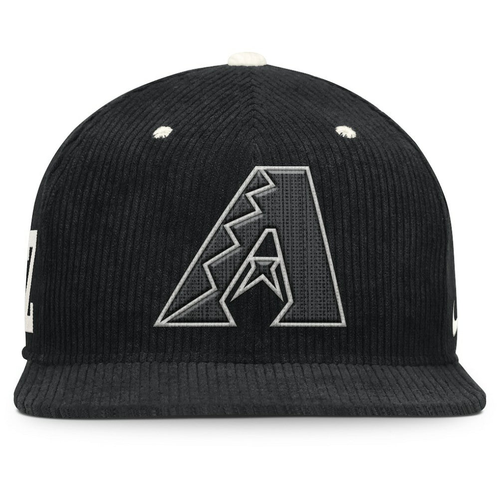 Arizona Diamondbacks Pro Corduroy Structured Snapback Hat - Black | Nike
