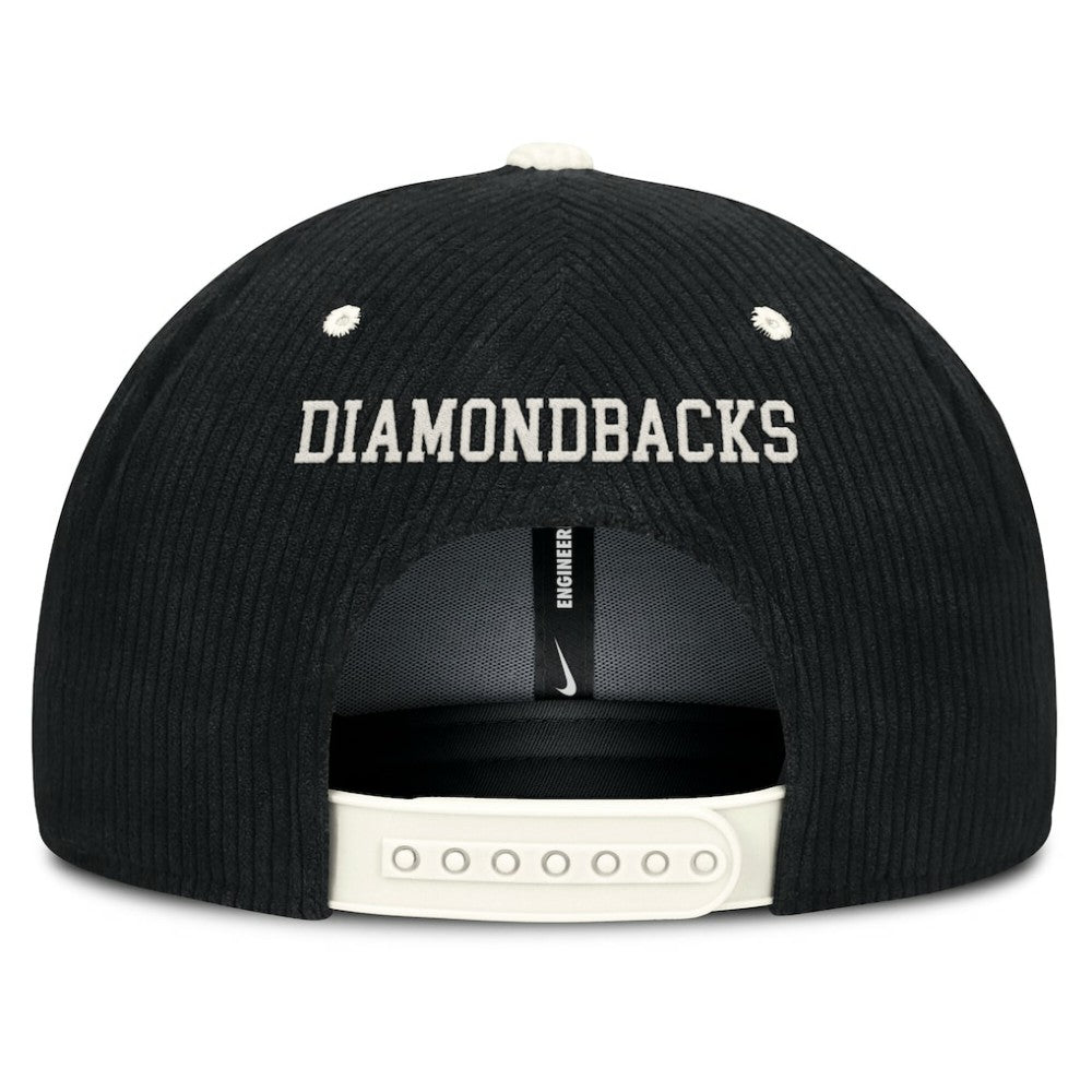 Arizona Diamondbacks Pro Corduroy Structured Snapback Hat - Black | Nike