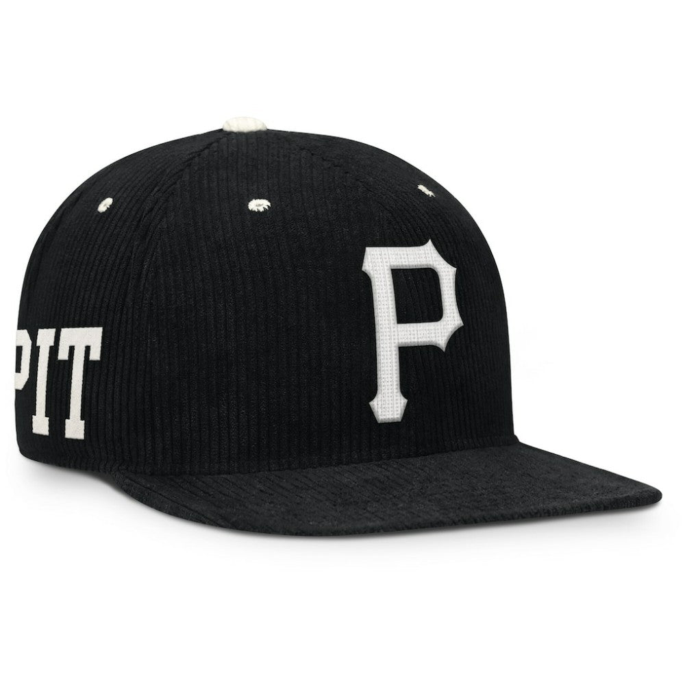 Pittsburgh Pirates Pro Corduroy Structured Snapback Hat - Black | Nike