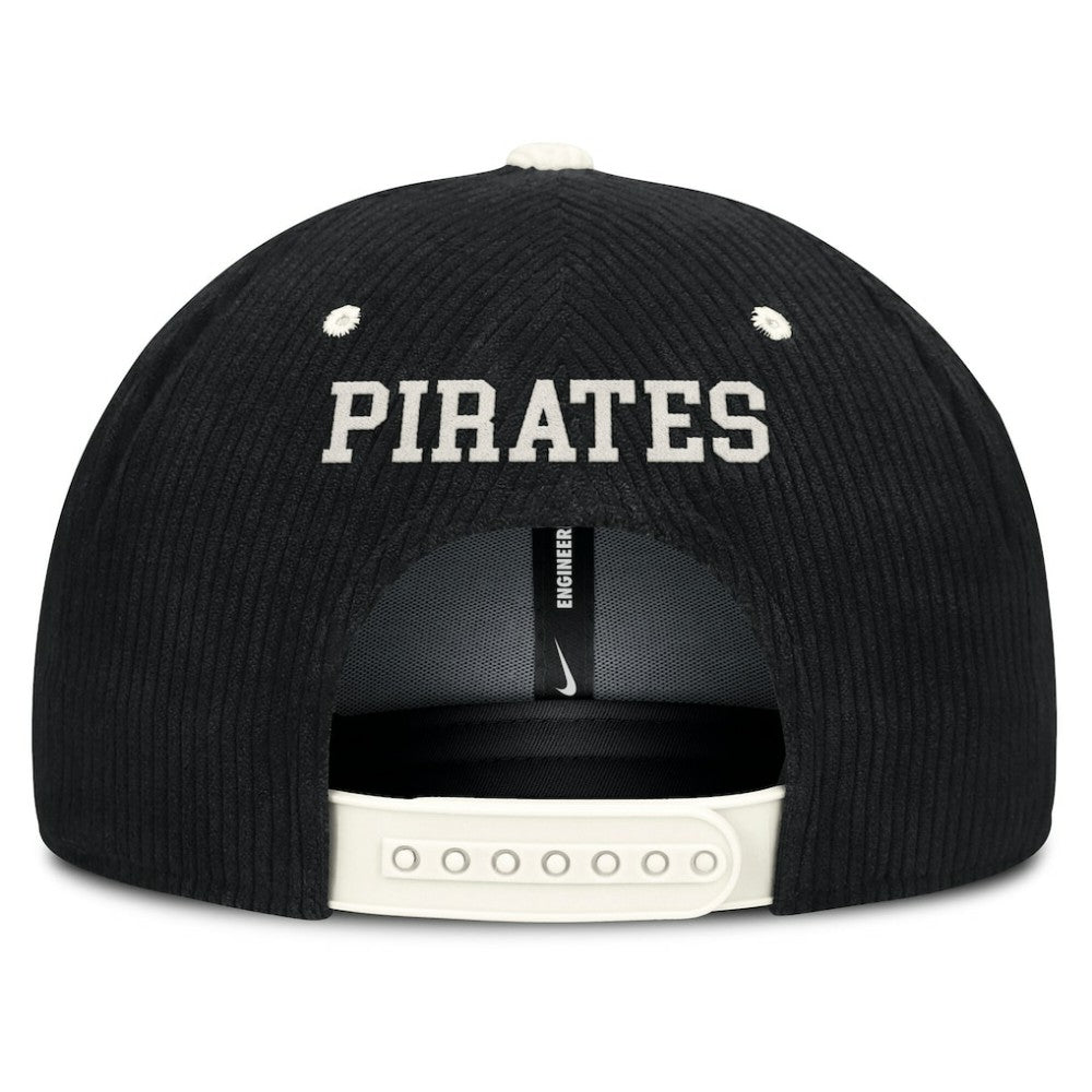 Pittsburgh Pirates Pro Corduroy Structured Snapback Hat - Black | Nike