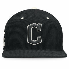 Cleveland Guardians Pro Corduroy Structured Snapback Hat - Black | Nike