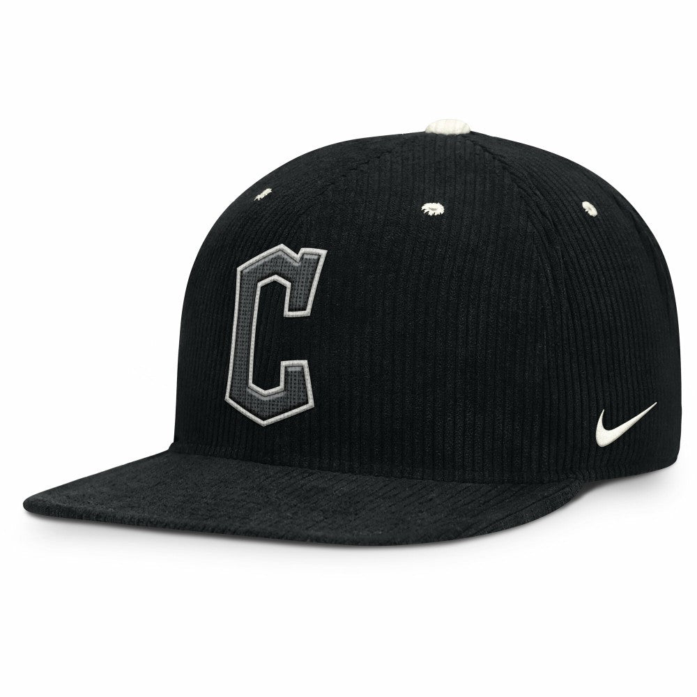 Cleveland Guardians Pro Corduroy Structured Snapback Hat - Black | Nike