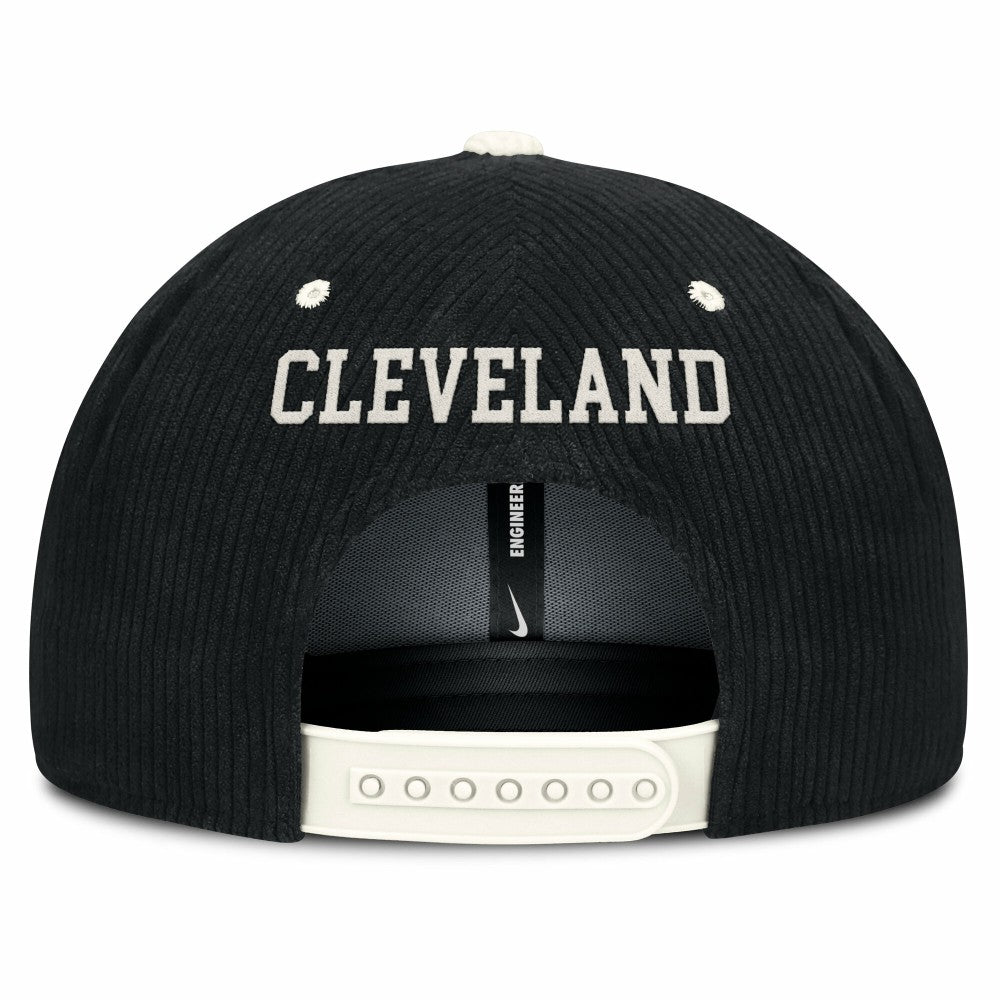 Cleveland Guardians Pro Corduroy Structured Snapback Hat - Black | Nike
