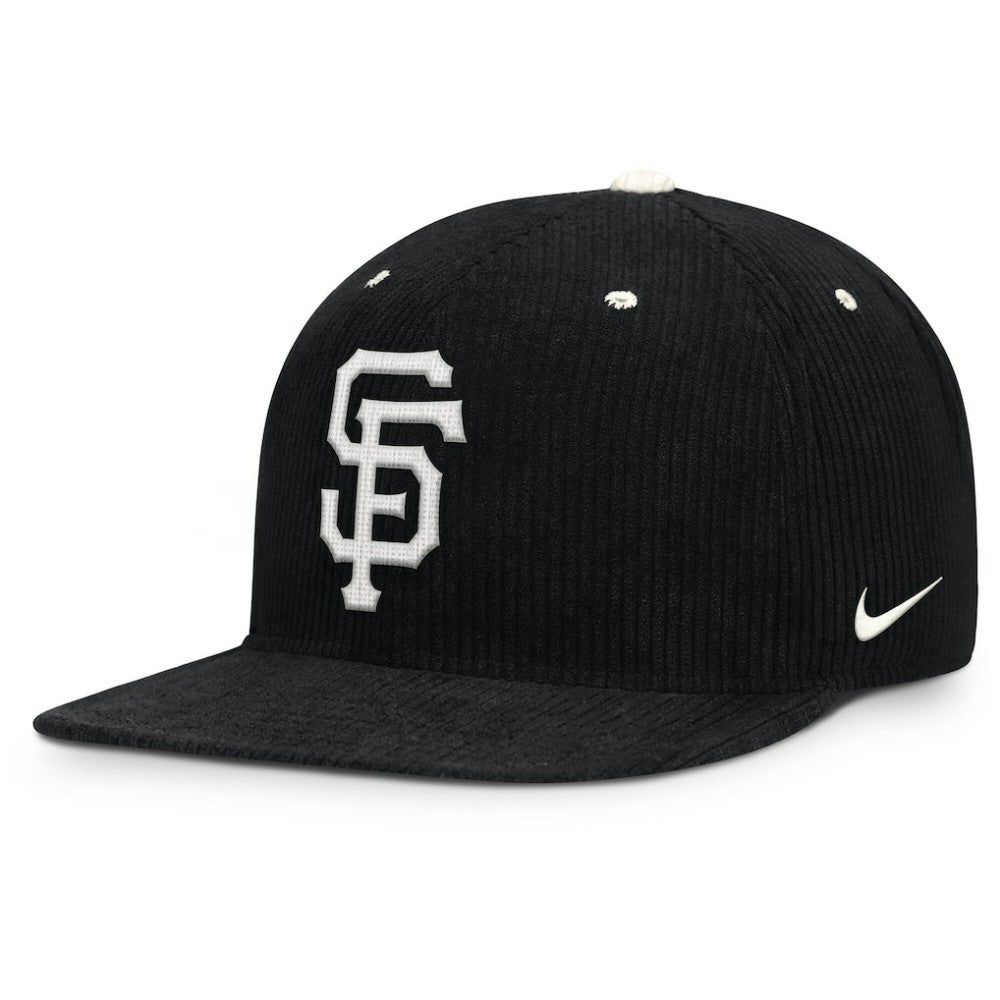 San Francisco Giants Pro Corduroy Structured Snapback Hat - Black | Nike