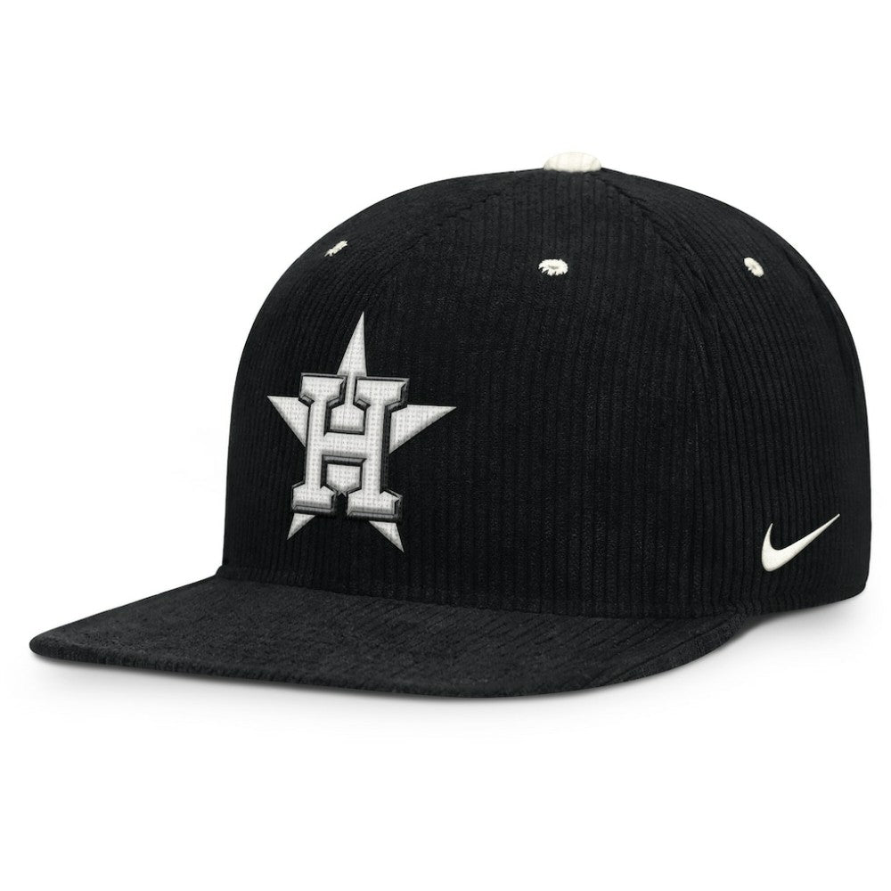 Houston Astros Pro Corduroy Structured Snapback Hat - Black | Nike