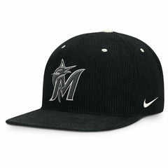 Miami Marlins Pro Corduroy Structured Snapback Hat - Black | Nike