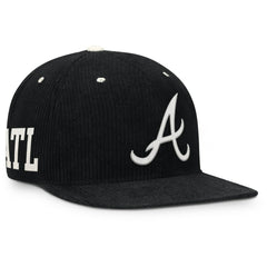 Atlanta Braves Pro Corduroy Structured Snapback Hat - Black | Nike